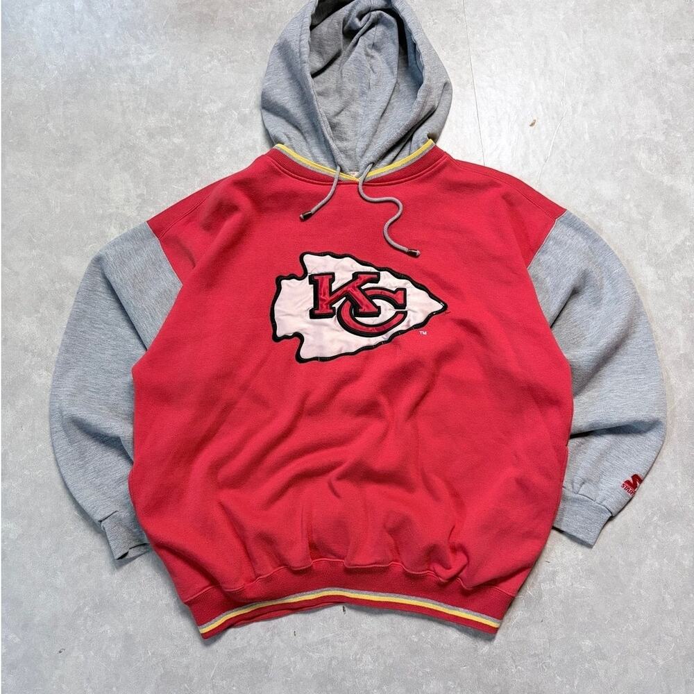90s Vintage Kansas City Chiefs Starter Red/Grey Crewneck -L